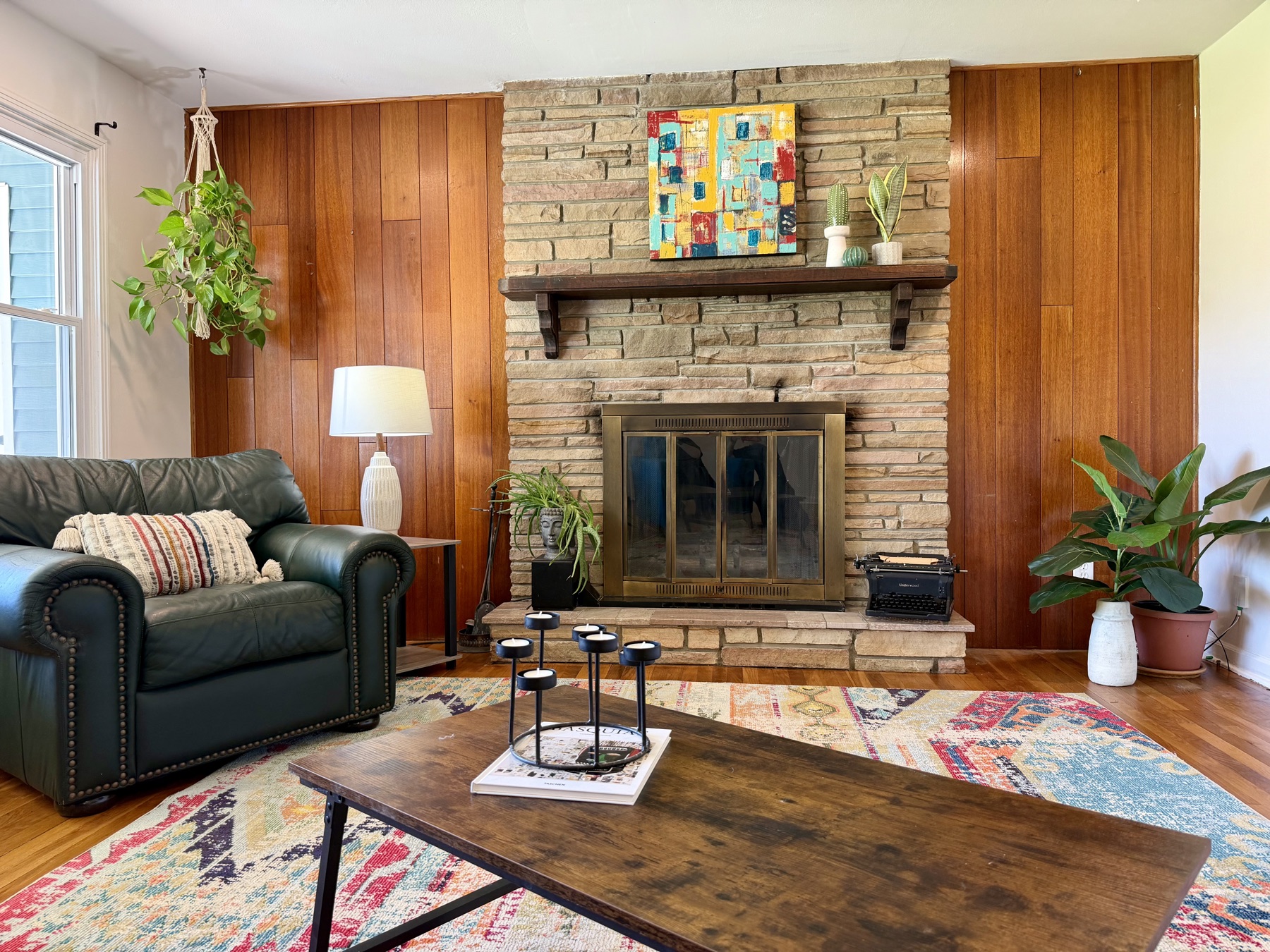 Living room fireplace